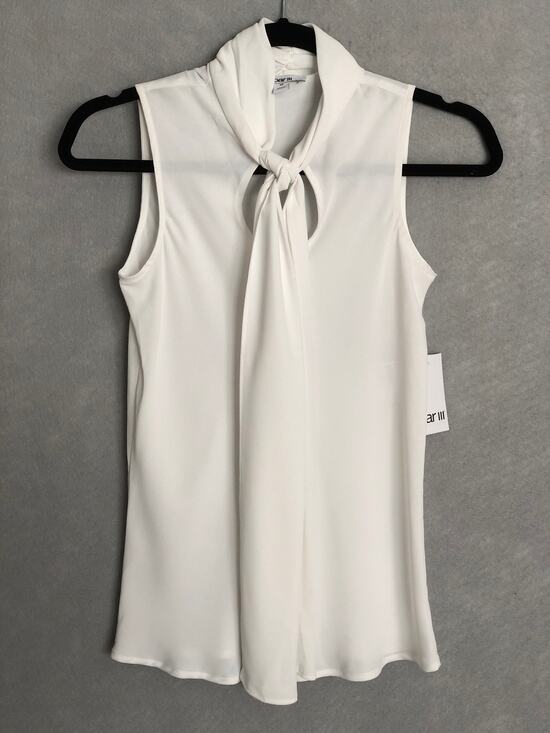 Bar III Tops - Bar III Sleeveless Top Tie Neck White Women's XS NEW